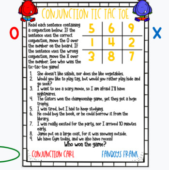 FANBOYS and WABBITS Conjunctions Board Game :: Teacher Resources