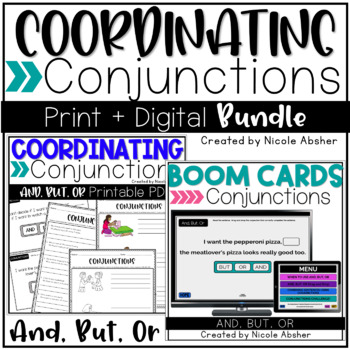 Preview of Coordinating Conjunctions And But Or Print + Digital Bundle