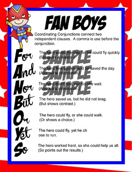 FANBOYS Conjunctions by Kaitlyn Vazquez