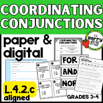 Preview of Coordinating Conjunctions (FANBOYS) Print & Digital Resources - L.4.2.c