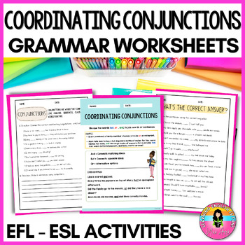 9 Fanboys English ESL worksheets pdf & doc