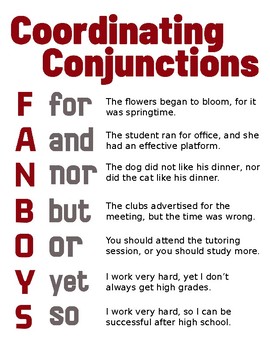 Coordinating conjunctions - FANBOYS - Mingle-ish