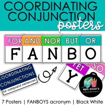 Coordinating conjunctions FANBOYS Classroom Poster - White  Coordinating  conjunctions, Unique teaching resources, Classroom posters