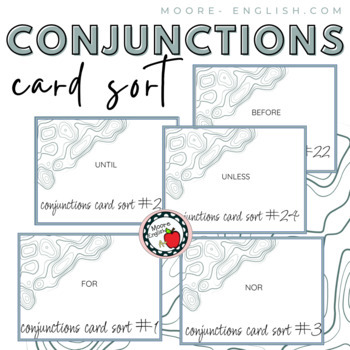 Preview of Coordinating, Correlative, and Subordinate Conjunctions Card Sort / Google Ready