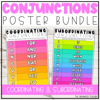 Preview of Coordinating & Subordinating Conjunctions Display - FANBOYS & ISAWAWABUB