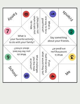 Preview of Cootie Catcher Conversation Starter