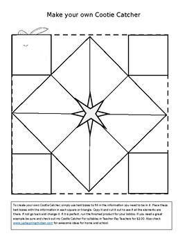 Preview of Cootie Catcher Template