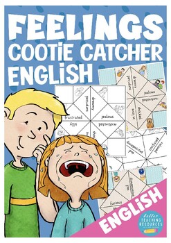 Preview of Cootie Catcher - feelings / emotions - ESL / English game for young learners