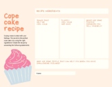 Cope Cake Recipe Worksheet