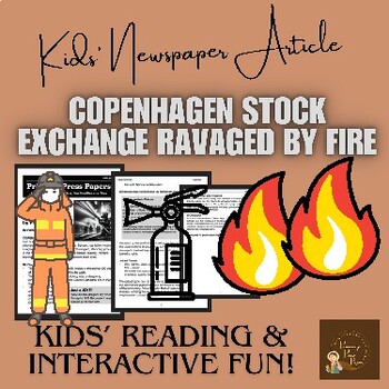 Preview of Copenhagen's Stock Exchange Adventure Fire - Reading with Interactive Activity!