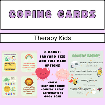 Preview of Coping Cards-8 count-Calm Corner-Mindfulness-Body Scan-Emotional Regulation