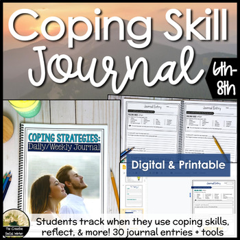 Preview of Coping Skill Journal and Tracker Counseling Activity