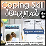 Coping Skill Journal and Tracker Counseling Activity