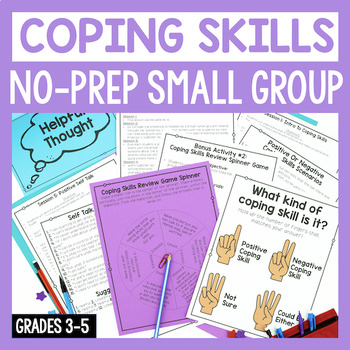 Preview of Coping Skills Activities For Small Group Counseling Lessons On Managing Emotions