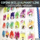 Coping Skills Alphabet Line and Mini-Book, Watercolor Version 
