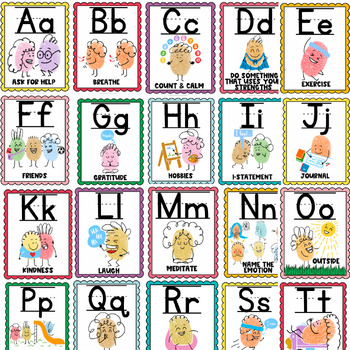 Coping Skills Alphabet Posters by The Elementary School Counselor