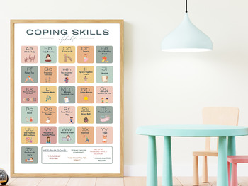 Preview of Coping Skills Alphabet Printable Poster