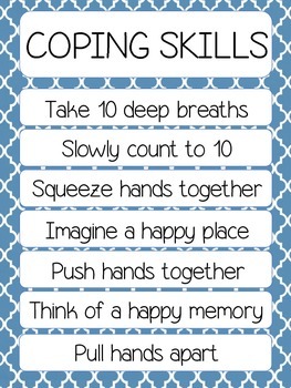 Coping Skills Chart by Ms Andrea | Teachers Pay Teachers