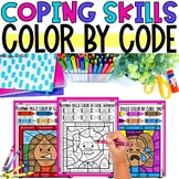 Coping Skills, Coping with Feelings Color by Code Activity