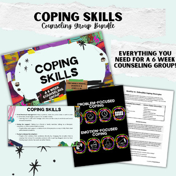 Preview of Coping Skills Counseling Group Bundle