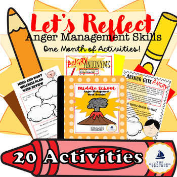 Preview of Coping Skills For Anger Management Self Regulation Unit Worksheets PDF