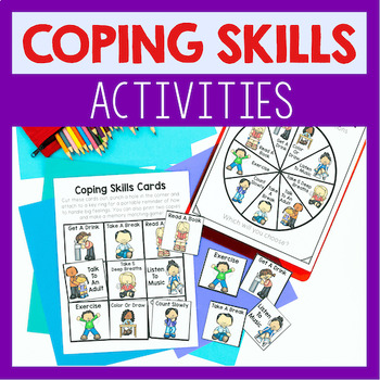 Preview of Coping Skills Activities And Cards For Lessons On Self Regulation Strategies