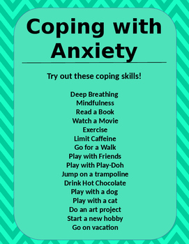 coping skills poster creative tools