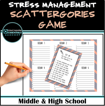 Preview of Stress Management Coping Skills Scattergories Game Activity -Google Slide option