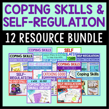 Preview of Coping Skills & Self Regulation Bundle With Activities, Games, Small Groups, Etc