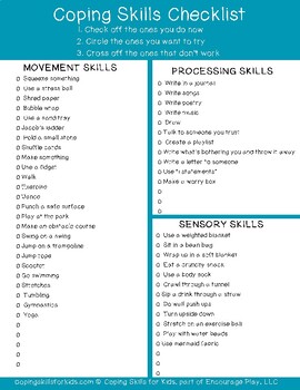 coping skills sheet by janine halloran teachers pay teachers