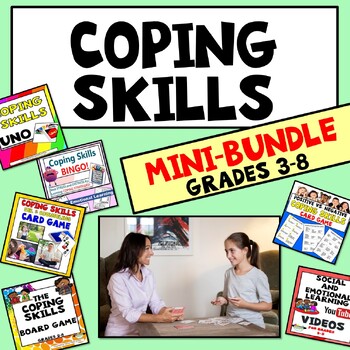 Preview of Coping Skills Small Group Counseling Mini-Bundle! Grades 2-8