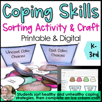 Preview of Coping Skills Sorting Activity & Craft Negative and Positive