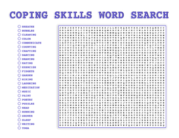 Preview of Coping Skills Word Search