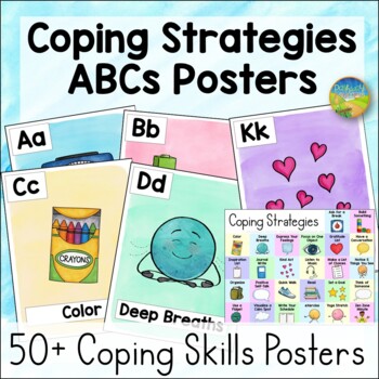 Preview of Coping Strategies ABCs Alphabet Posters - 52 Calming Skills for SEL