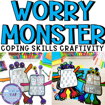 Preview of Coping Strategies Anxiety Reduction Worry Monster Activity Elementary School 