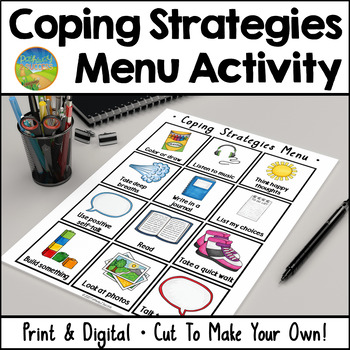 Preview of Coping Strategies Menu Posters: SEL Activity for Calm-Down Skills