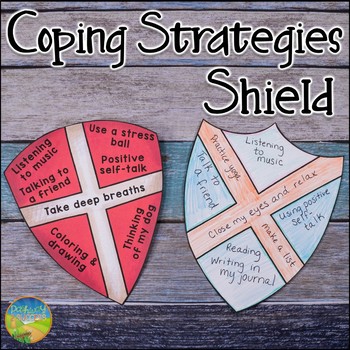 Preview of Coping Strategies Shield | SEL Skills Craft, Lesson, and Activity