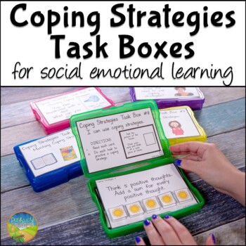 Preview of Coping Strategies Task Boxes for Hands-On Social Emotional Learning Activities