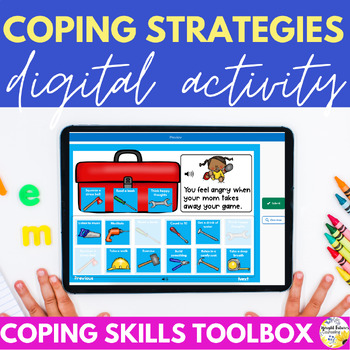 Preview of Coping Strategies Toolbox Digital Activity - Google Slides & Boom Cards Versions