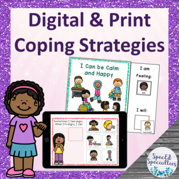 Preview of Coping Strategies for Self-Regulation Interactive Book and BOOM Cards™ BUNDLE