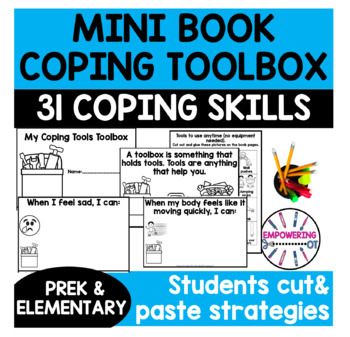 Preview of Coping Skills Toolbox Mini Book Customize Cut Paste Sensory SPED OT SW Psych