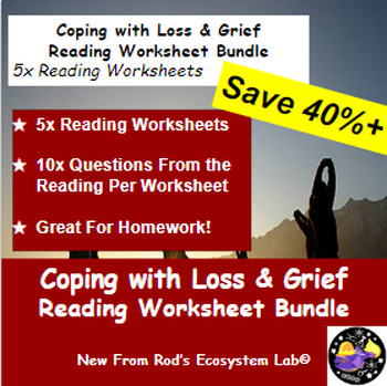 Preview of Coping With Loss & Grief Lesson Reading Worksheet Bundle **Editable**