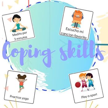 Preview of Coping skills flashcards (Spanish & English)