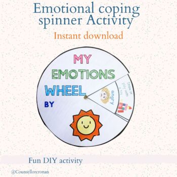 Preview of Coping skills spinner, self regulation tool, calming down, school counselor