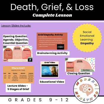 Preview of Coping with Grief, Death, & Loss - Health Lesson - Social Emotional Learning
