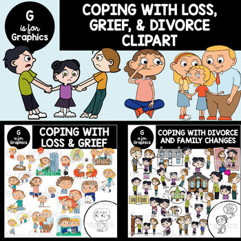 Preview of Coping with Loss, Grief, and Divorce Clipart Bundle