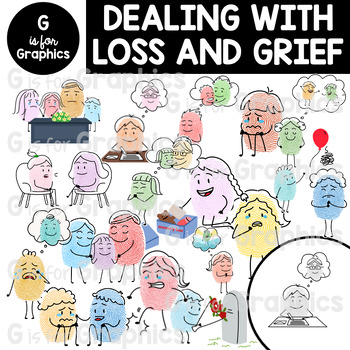 Preview of Fingerprint Pals Dealing with Loss and Grief Clipart