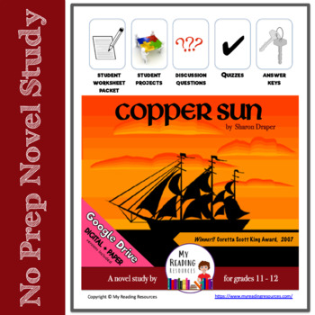 Preview of Copper Sun by Sharon Draper Novel Study - Print + DIGITAL