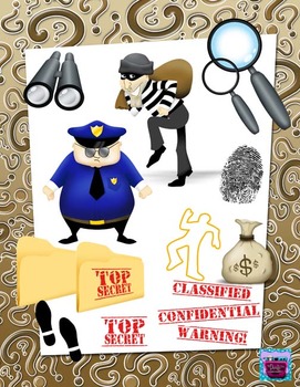 Preview of Cops, Robbers and Mystery Clipart plus Digital Paper