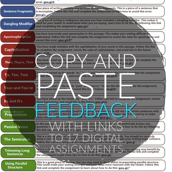 Preview of Copy & Paste Writing Instant Writing Feedback Digital Distance Learning ELA